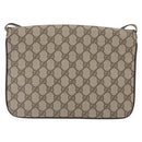 GUCCI GG Supreme Shoulder Bag PVC Beige Gold Auth AMZ406-2