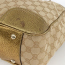 GUCCI GG Canvas Tote Bag Beige Gold 163805 Auth AMZ407A-10