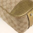 GUCCI GG Canvas Tote Bag Beige Gold 163805 Auth AMZ407A-11