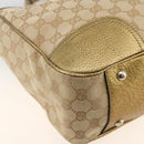 GUCCI GG Canvas Tote Bag Beige Gold 163805 Auth AMZ407A-13