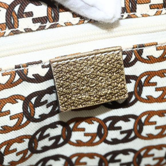 GUCCI GG Canvas Tote Bag Beige Gold 163805 Auth AMZ407A