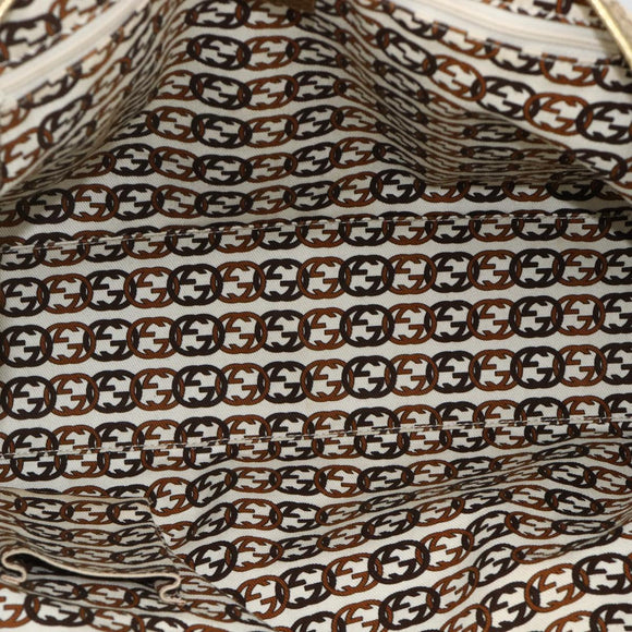 GUCCI GG Canvas Tote Bag Beige Gold 163805 Auth AMZ407A