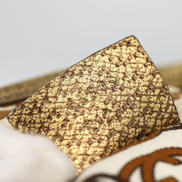 GUCCI GG Canvas Tote Bag Beige Gold 163805 Auth AMZ407A