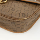 Christian Dior Honeycomb Canvas Shoulder Bag PVC Beige Gold Auth AMZ410-14