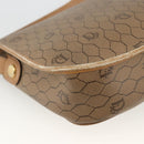 Christian Dior Honeycomb Canvas Shoulder Bag PVC Beige Gold Auth AMZ410-9