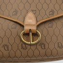 Christian Dior Honeycomb Canvas Shoulder Bag PVC Beige Gold Auth AMZ410-17