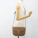 Christian Dior Honeycomb Canvas Shoulder Bag PVC Beige Gold Auth AMZ410-22