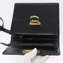 Salvatore Ferragamo Gancini Shoulder Bag Leather Black Gold Auth AMZ412-15