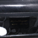 Salvatore Ferragamo Gancini Shoulder Bag Leather Black Gold Auth AMZ412-16