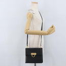 Salvatore Ferragamo Gancini Shoulder Bag Leather Black Gold Auth AMZ412-22