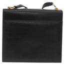 Salvatore Ferragamo Gancini Shoulder Bag Leather Black Gold Auth AMZ412-3