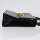 Salvatore Ferragamo Gancini Shoulder Bag Leather Black Gold Auth AMZ412-4