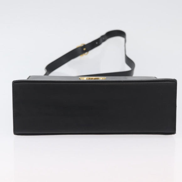 Salvatore Ferragamo Gancini Shoulder Bag Leather Black Gold Auth AMZ412