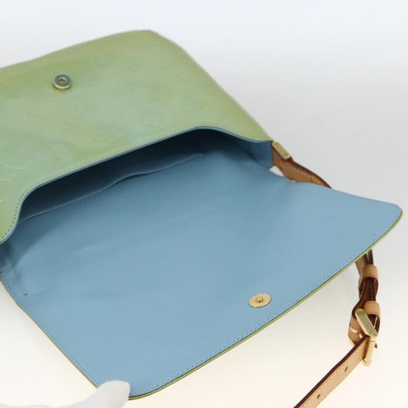 LOUIS VUITTON Monogram Vernis Thompson Street Bag Baby Blue M91009 Auth AMZ415