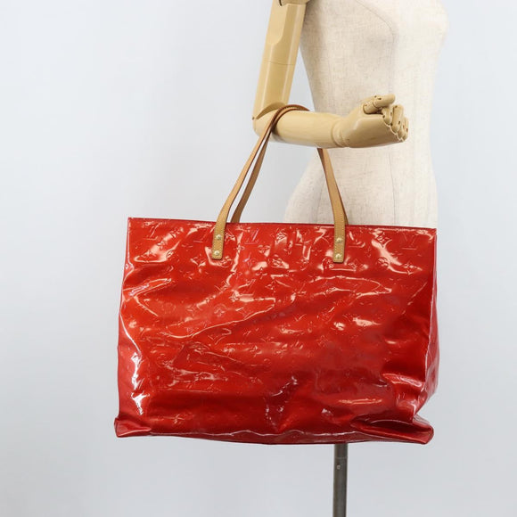 LOUIS VUITTON Monogram Vernis Reade GM Tote Bag Red M91084 LV Auth AMZ416