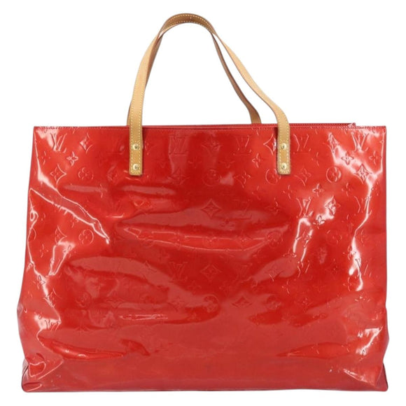 LOUIS VUITTON Monogram Vernis Reade GM Tote Bag Red M91084 LV Auth AMZ416