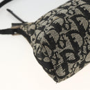 Christian Dior Trotter Canvas Accessory Pouch Black Silver Auth AMZ427-15