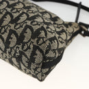 Christian Dior Trotter Canvas Accessory Pouch Black Silver Auth AMZ427-16