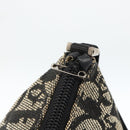 Christian Dior Trotter Canvas Accessory Pouch Black Silver Auth AMZ427-10