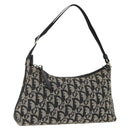 Christian Dior Trotter Canvas Accessory Pouch Black Silver Auth AMZ427-1