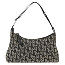 Christian Dior Trotter Canvas Accessory Pouch Black Silver Auth AMZ427-13