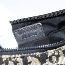 Christian Dior Trotter Canvas Accessory Pouch Black Silver Auth AMZ427-12