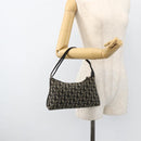Christian Dior Trotter Canvas Accessory Pouch Black Silver Auth AMZ427-22
