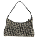 Christian Dior Trotter Canvas Accessory Pouch Black Silver Auth AMZ427-2