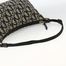 Christian Dior Trotter Canvas Accessory Pouch Black Silver Auth AMZ427-7