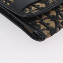 Christian Dior Trotter Canvas Chain Shoulder Bag Navy Gold Auth AMZ428-9