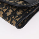 Christian Dior Trotter Canvas Chain Shoulder Bag Navy Gold Auth AMZ428-14