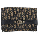 Christian Dior Trotter Canvas Chain Shoulder Bag Navy Gold Auth AMZ428-13