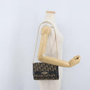 Christian Dior Trotter Canvas Chain Shoulder Bag Navy Gold Auth AMZ428-20