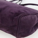 Salvatore Ferragamo Vala Shoulder Bag Suede Purple Gold Auth AMZ434-12