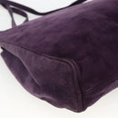 Salvatore Ferragamo Vala Shoulder Bag Suede Purple Gold Auth AMZ434-13