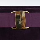 Salvatore Ferragamo Vala Shoulder Bag Suede Purple Gold Auth AMZ434-14