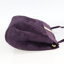 Salvatore Ferragamo Vala Shoulder Bag Suede Purple Gold Auth AMZ434-5