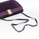 Salvatore Ferragamo Vala Shoulder Bag Suede Purple Gold Auth AMZ434-7