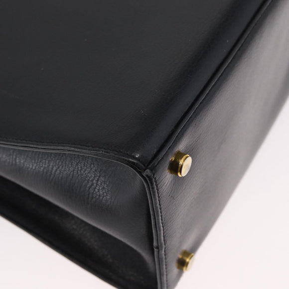 Salvatore Ferragamo Gancini Shoulder Bag Leather Black Gold Auth AMZ436