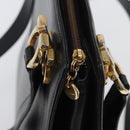 Salvatore Ferragamo Gancini Shoulder Bag Leather Black Gold Auth AMZ436-10