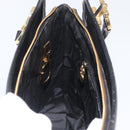 Salvatore Ferragamo Gancini Shoulder Bag Leather Black Gold Auth AMZ436-19
