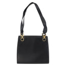 Salvatore Ferragamo Gancini Shoulder Bag Leather Black Gold Auth AMZ436-13