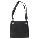 Salvatore Ferragamo Gancini Shoulder Bag Leather Black Gold Auth AMZ436-2