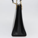 Salvatore Ferragamo Gancini Shoulder Bag Leather Black Gold Auth AMZ436-4