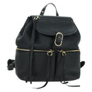 Salvatore Ferragamo Gancini Backpack Leather Black Gold Auth AMZ437V-1