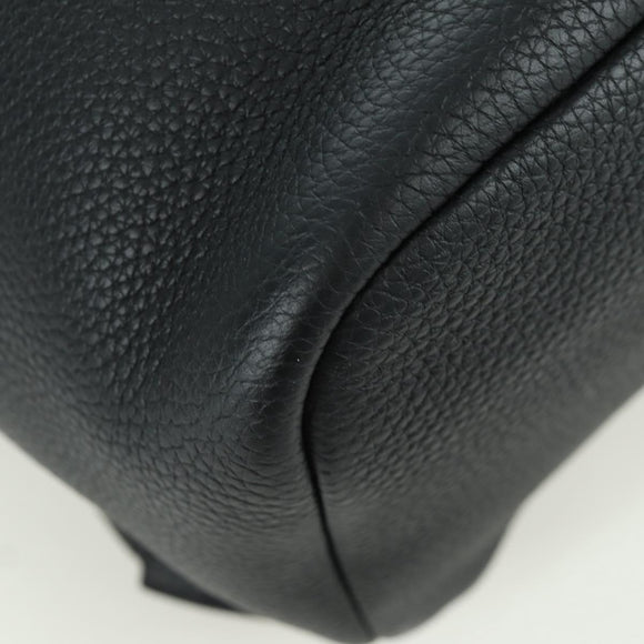 Salvatore Ferragamo Gancini Backpack Leather Black Gold Auth AMZ437V