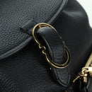 Salvatore Ferragamo Gancini Backpack Leather Black Gold Auth AMZ437V-23