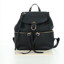 Salvatore Ferragamo Gancini Backpack Leather Black Gold Auth AMZ437V-12