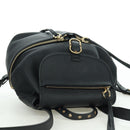 Salvatore Ferragamo Gancini Backpack Leather Black Gold Auth AMZ437V-6