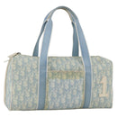 Christian Dior Trotter Canvas Boston Bag PVC Light Blue Silver Auth AMZ439-1